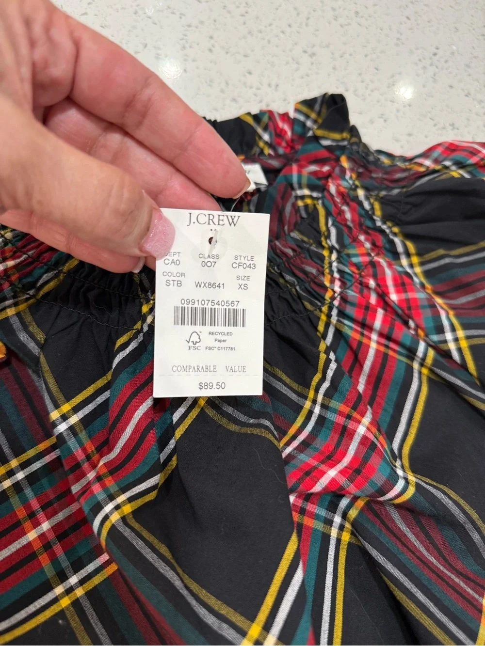 J. Crew classic plaid